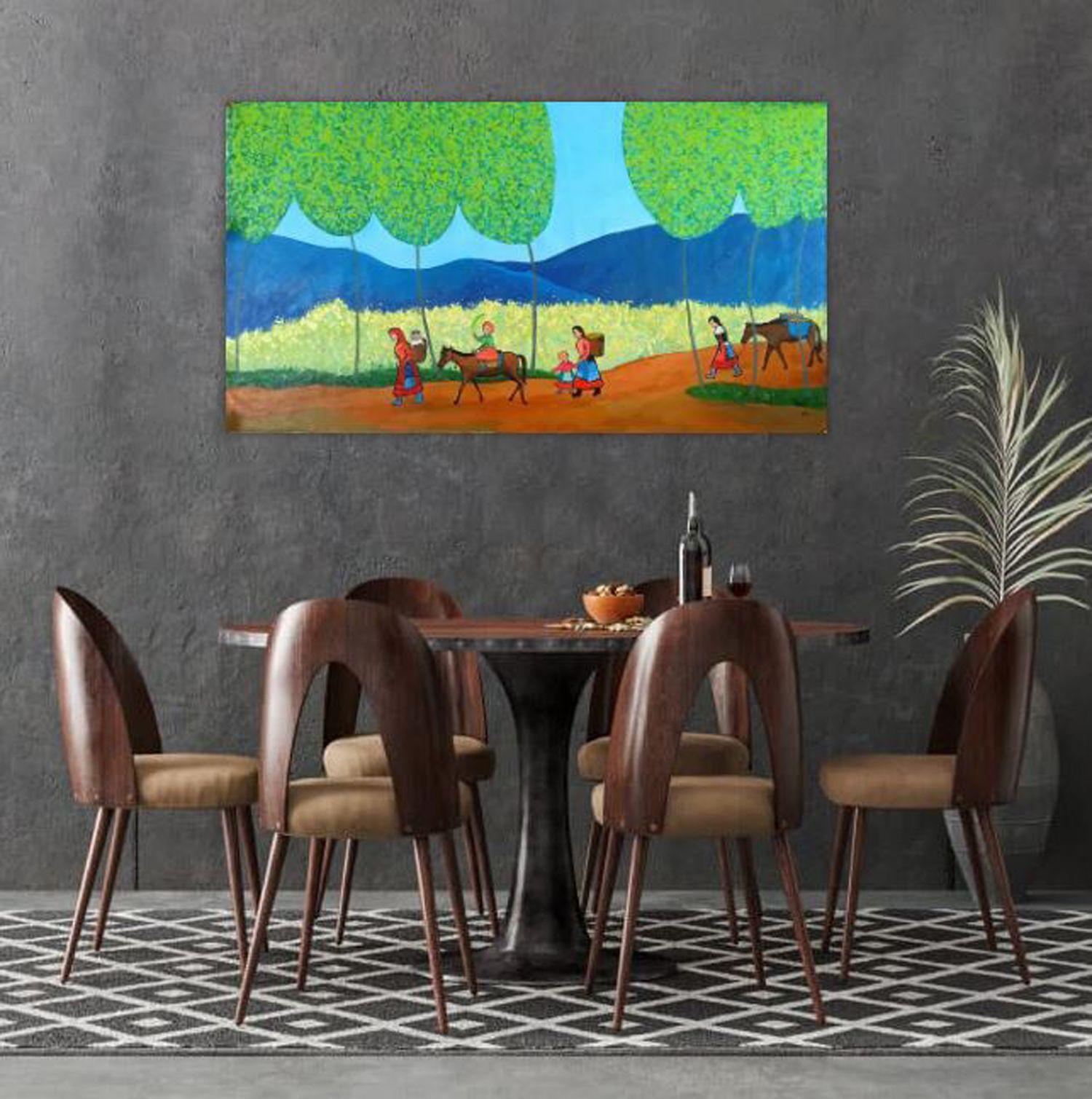 Sol de primavera en las tierras altas, Pintura, Acrílico sobre lienzo en venta 2