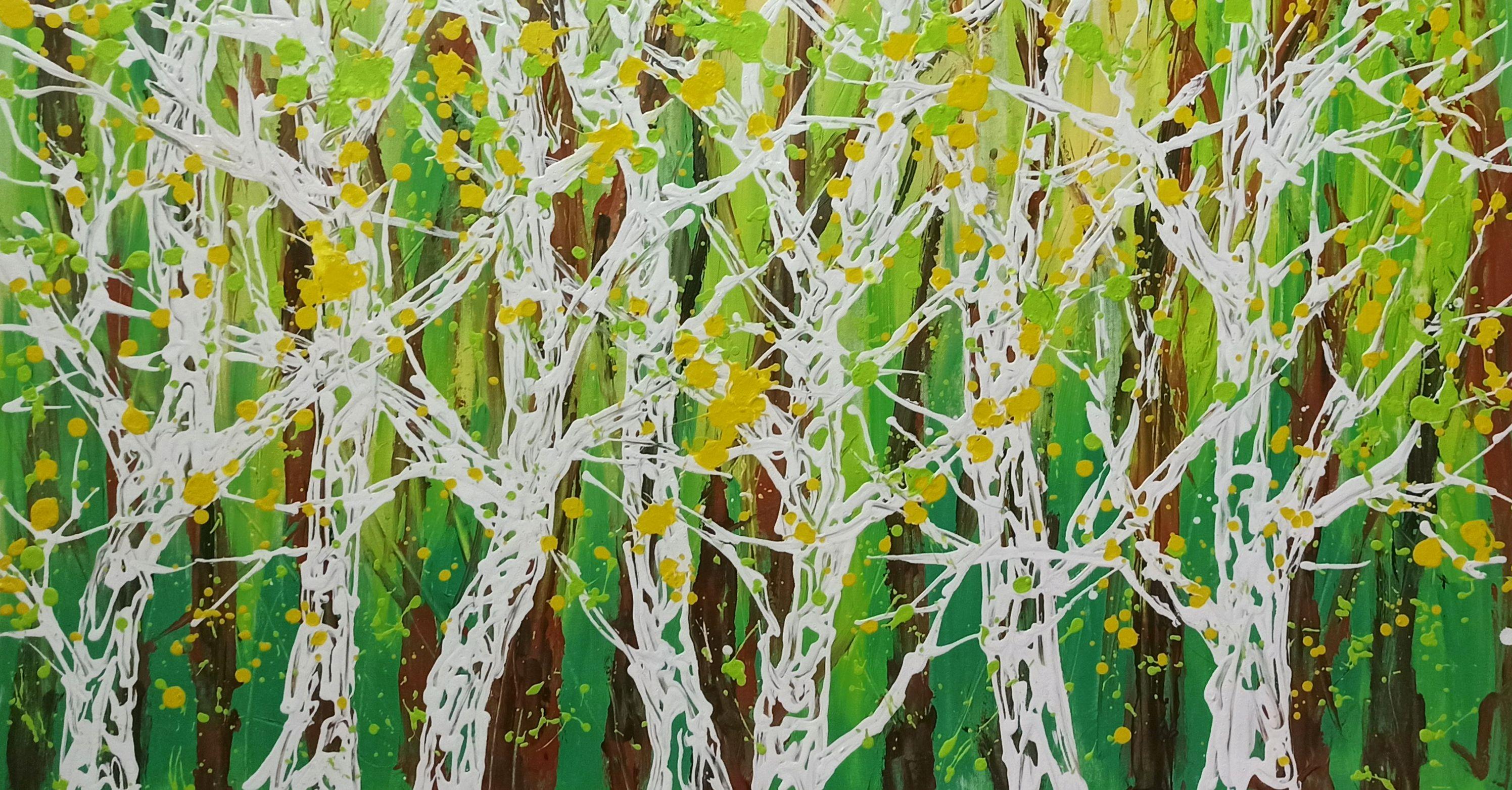 I colori degli alberi, Pittura, Acrilico su tela in vendita 2