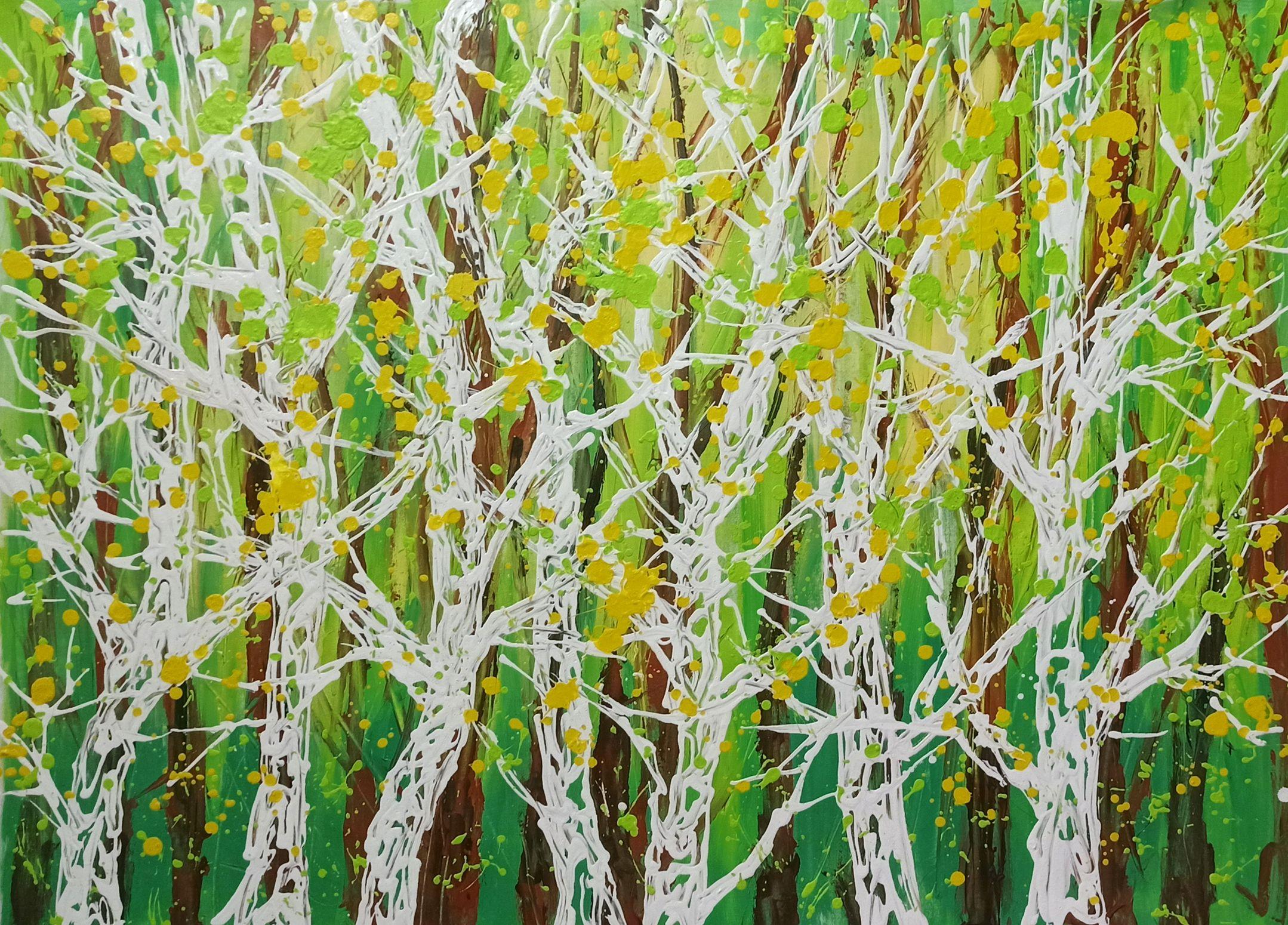 I colori degli alberi, Pittura, Acrilico su tela - Painting di Hoang Phuong