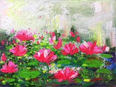 Water lily, Painting, Acrylic on Canvas