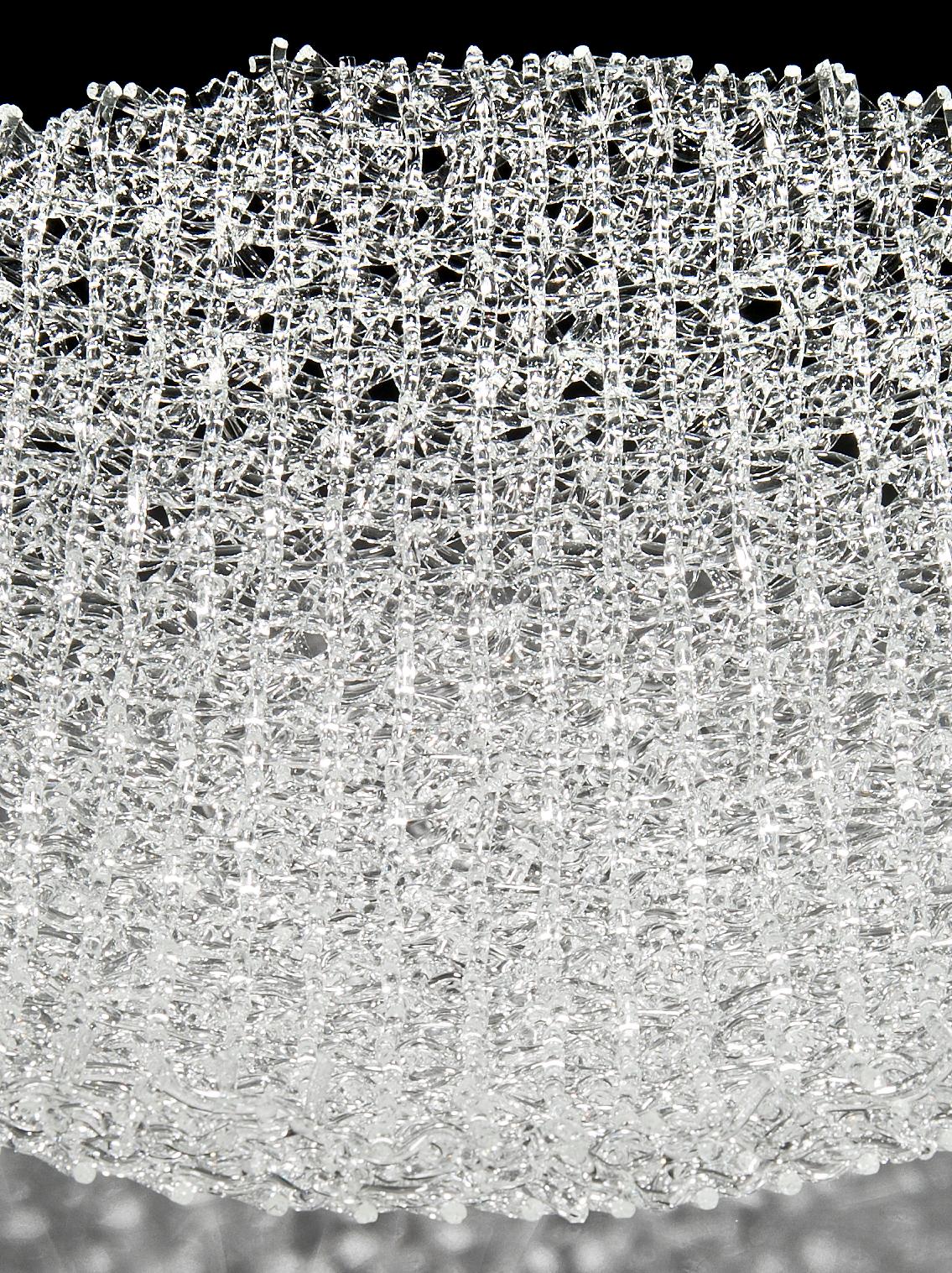 Hoarfrost, a Unique Woven Clear Glass sculptural Centrepiece by Cathryn Shilling 1