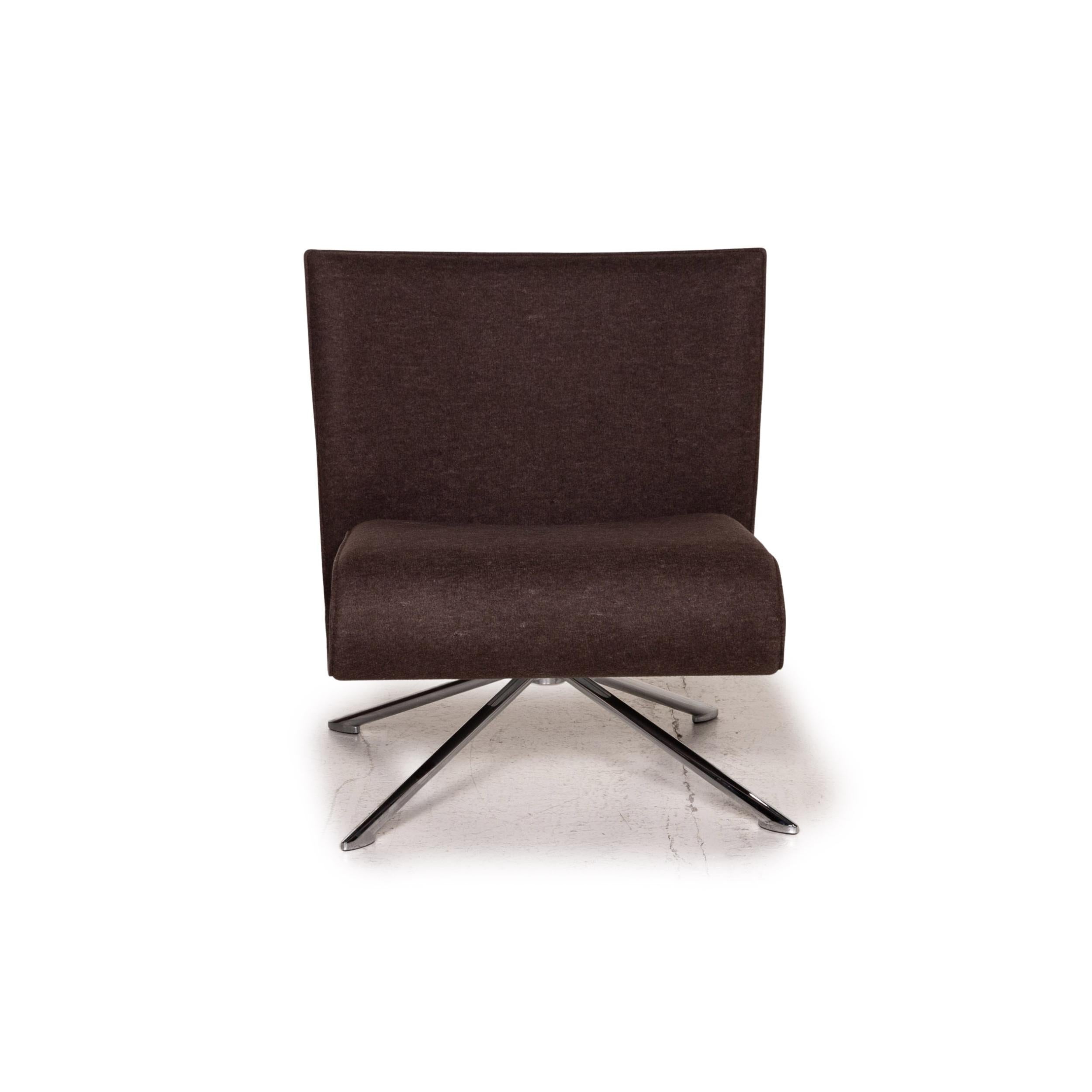 HOB Easychair by VERTIJET for COR Designer Armchair, Felt Fabric, Brown, Molded In Good Condition In Cologne, DE