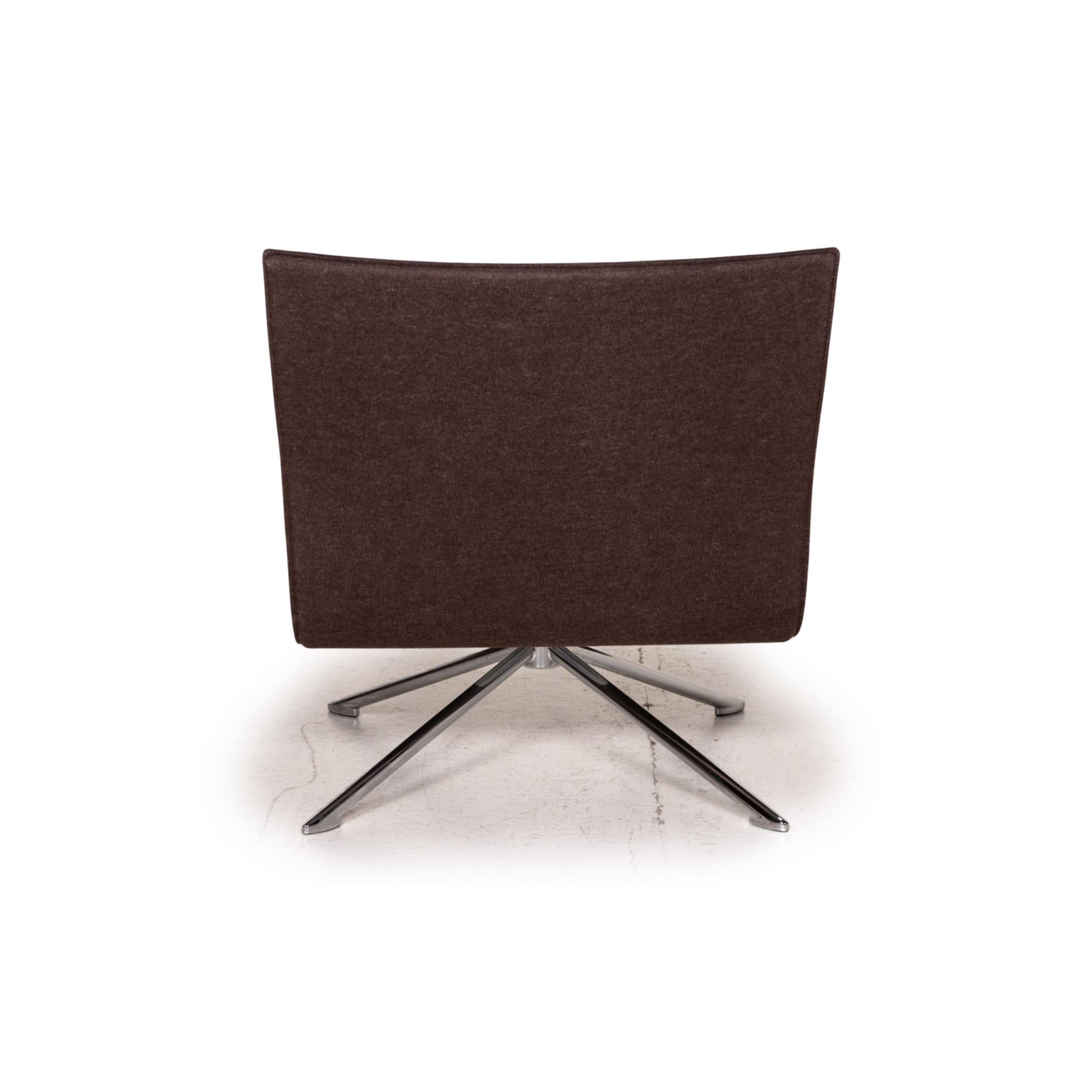 HOB Easychair by VERTIJET for COR Designer Armchair, Felt Fabric, Brown, Molded 2