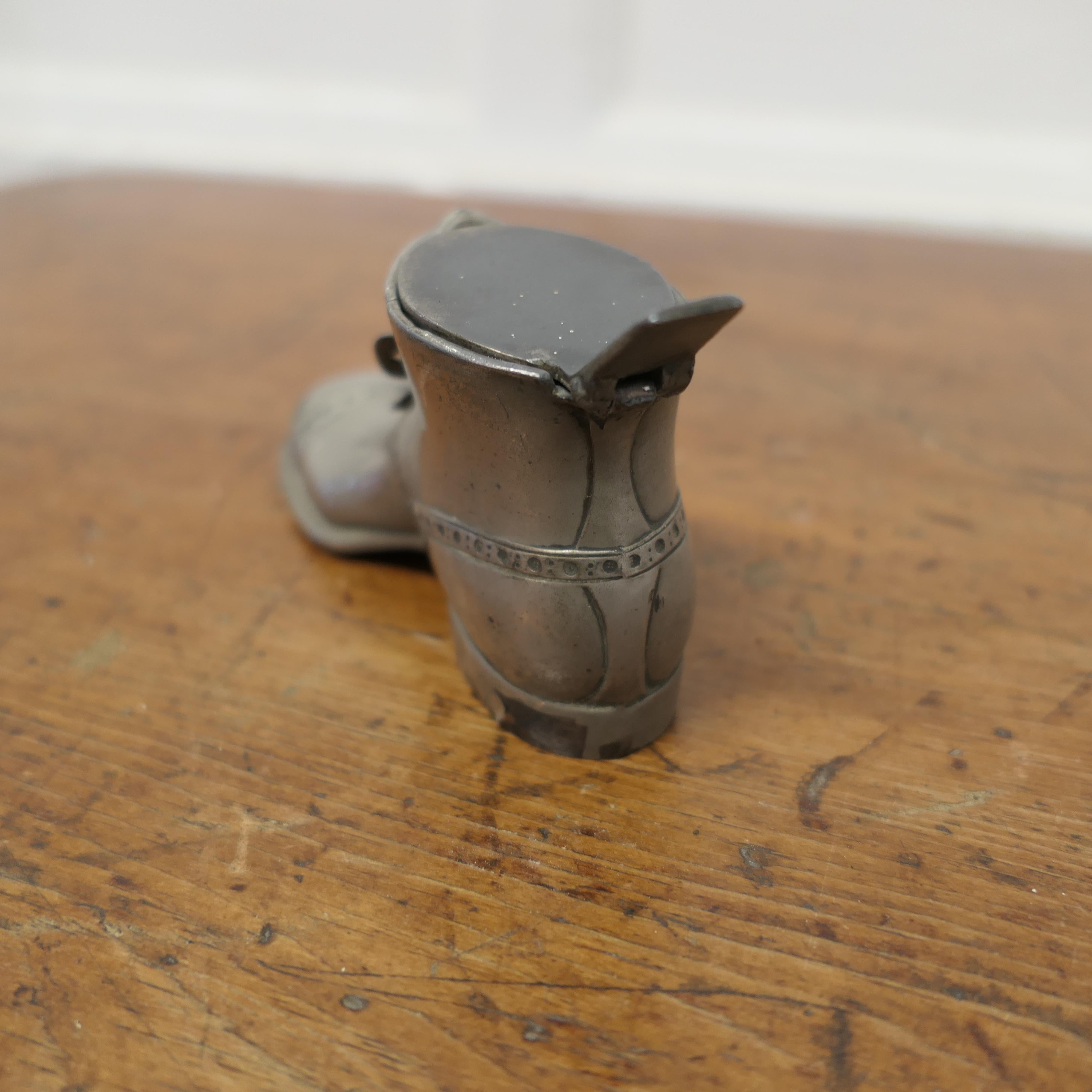 Hob Nail Boot Shaped Inkwell Stand   This is a quirky desk top inkwell  For Sale 1