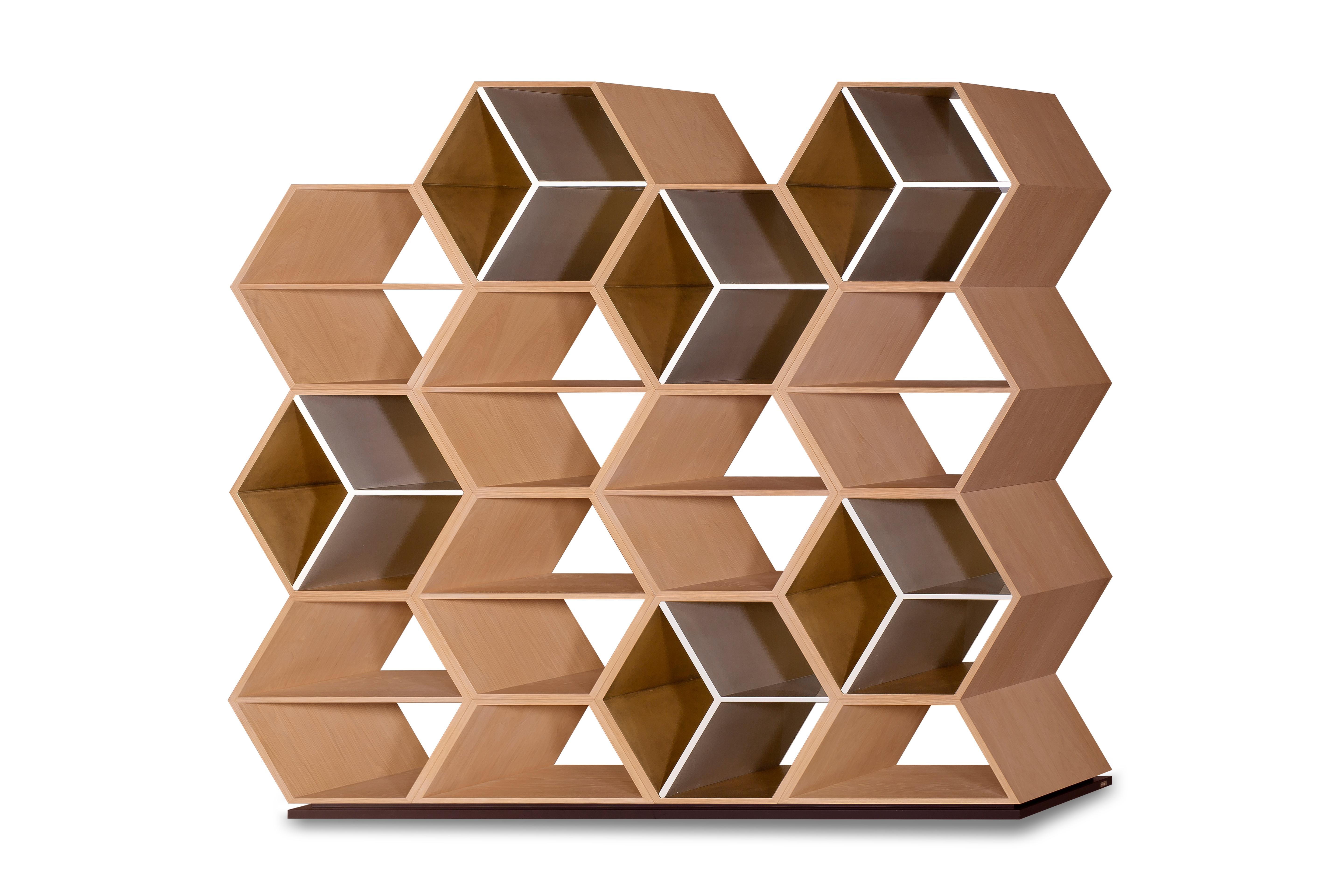 Modern Hobart Bookcase, Walnut Veneer, Handmade in Portugal by