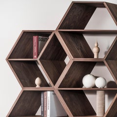 Modern Hobart Bookcase, Walnut Veneer, Handmade in Portugal by Greenapple