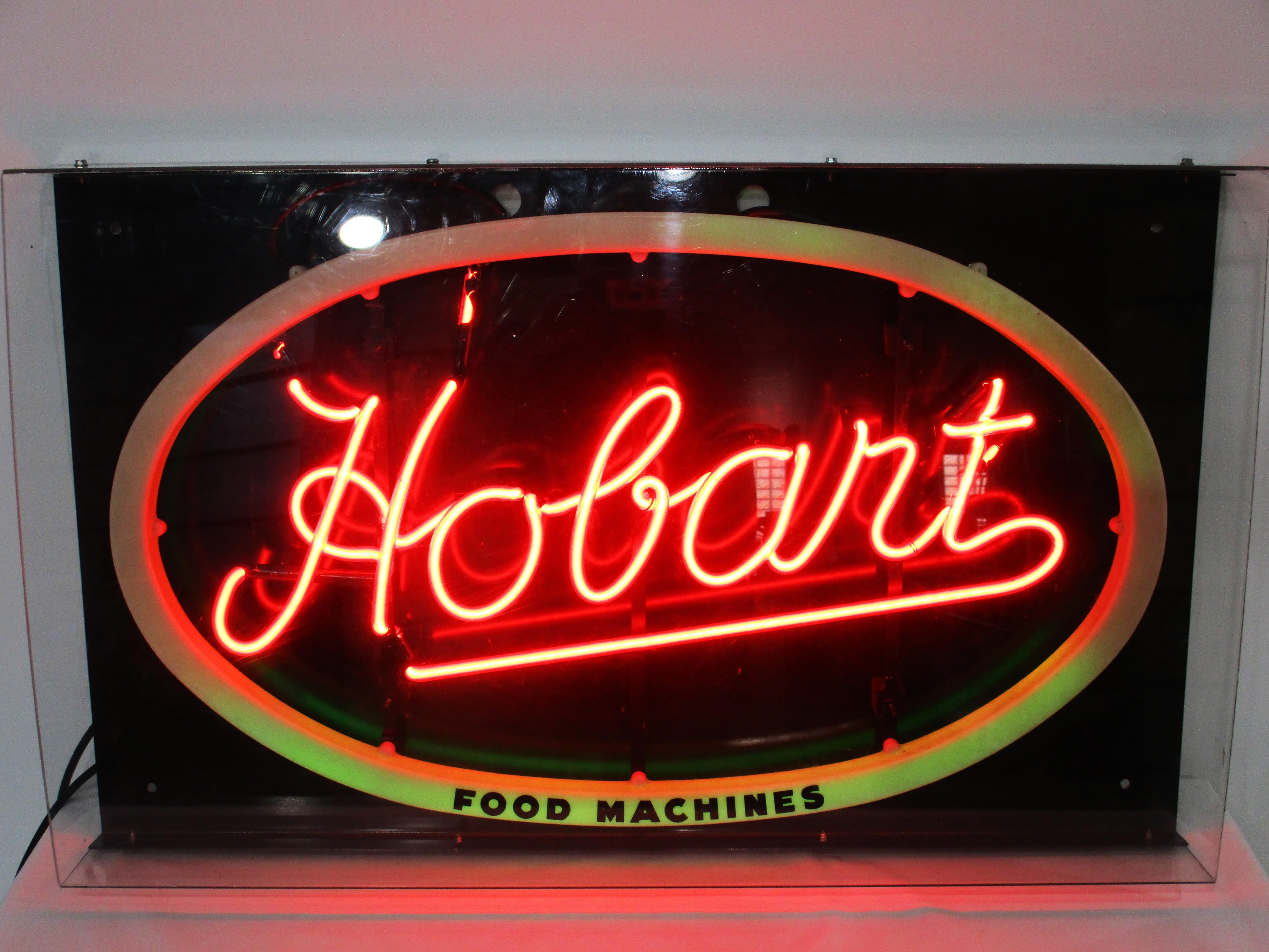 Cartel de neón de las máquinas de cocina Hobart Mid Century en Bueno estado para la venta en Cincinnati, OH