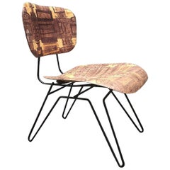 Retro Hobart Wells Fiberglass and Iron Lounge Chair