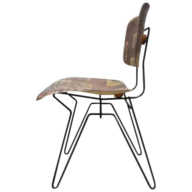 Hobart Wells Iron Hairpin and Formed Fiberglass Lounge Chair