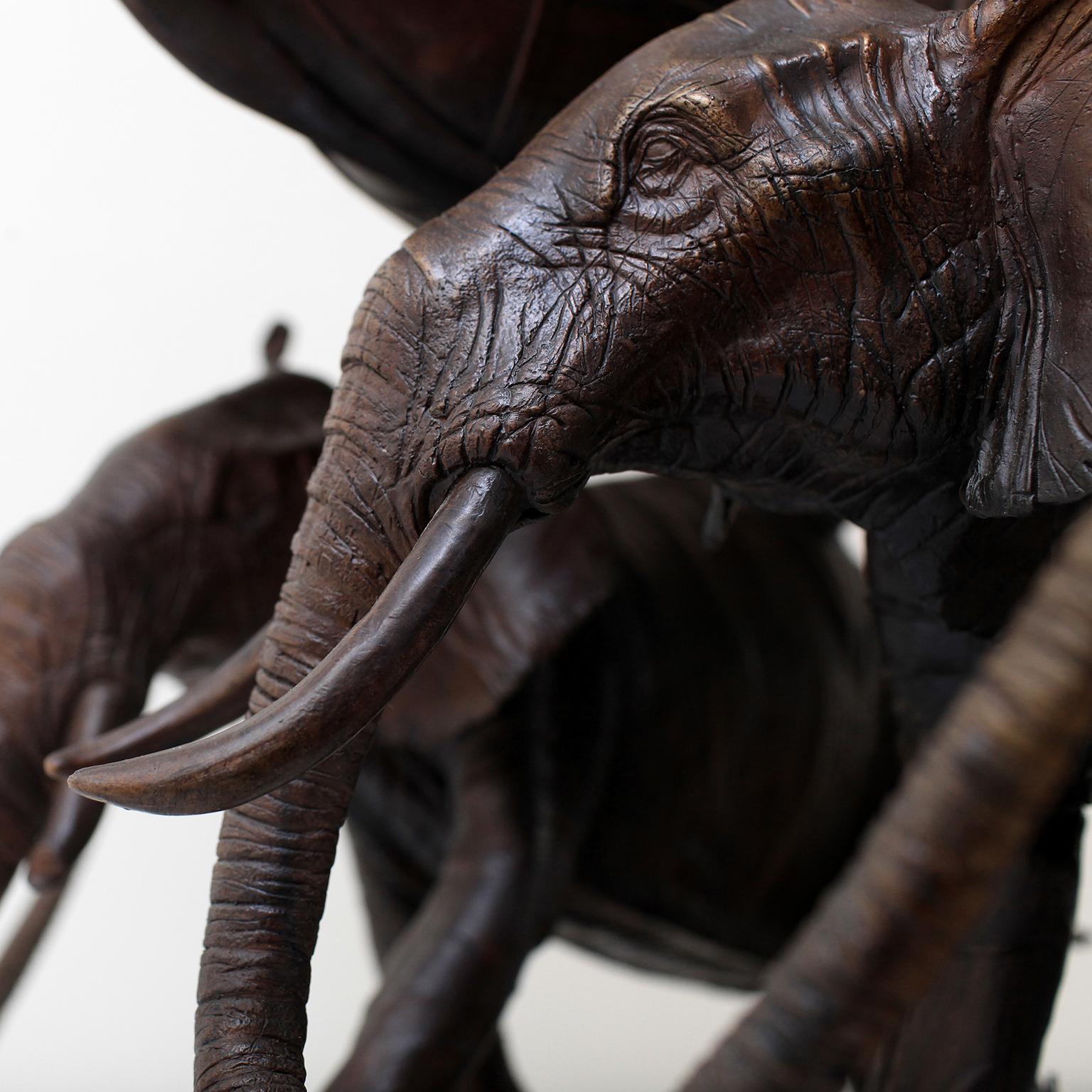 The Elephants by Hobbes Vincent. Surrealism bronze sculpture.  For Sale 6