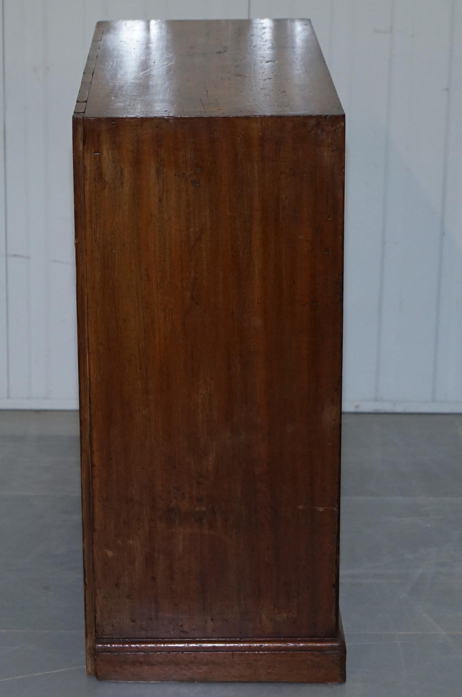 Hobbs & Co 19th Century Military Campaign Hardwood Sideboard Chest of Drawers 3
