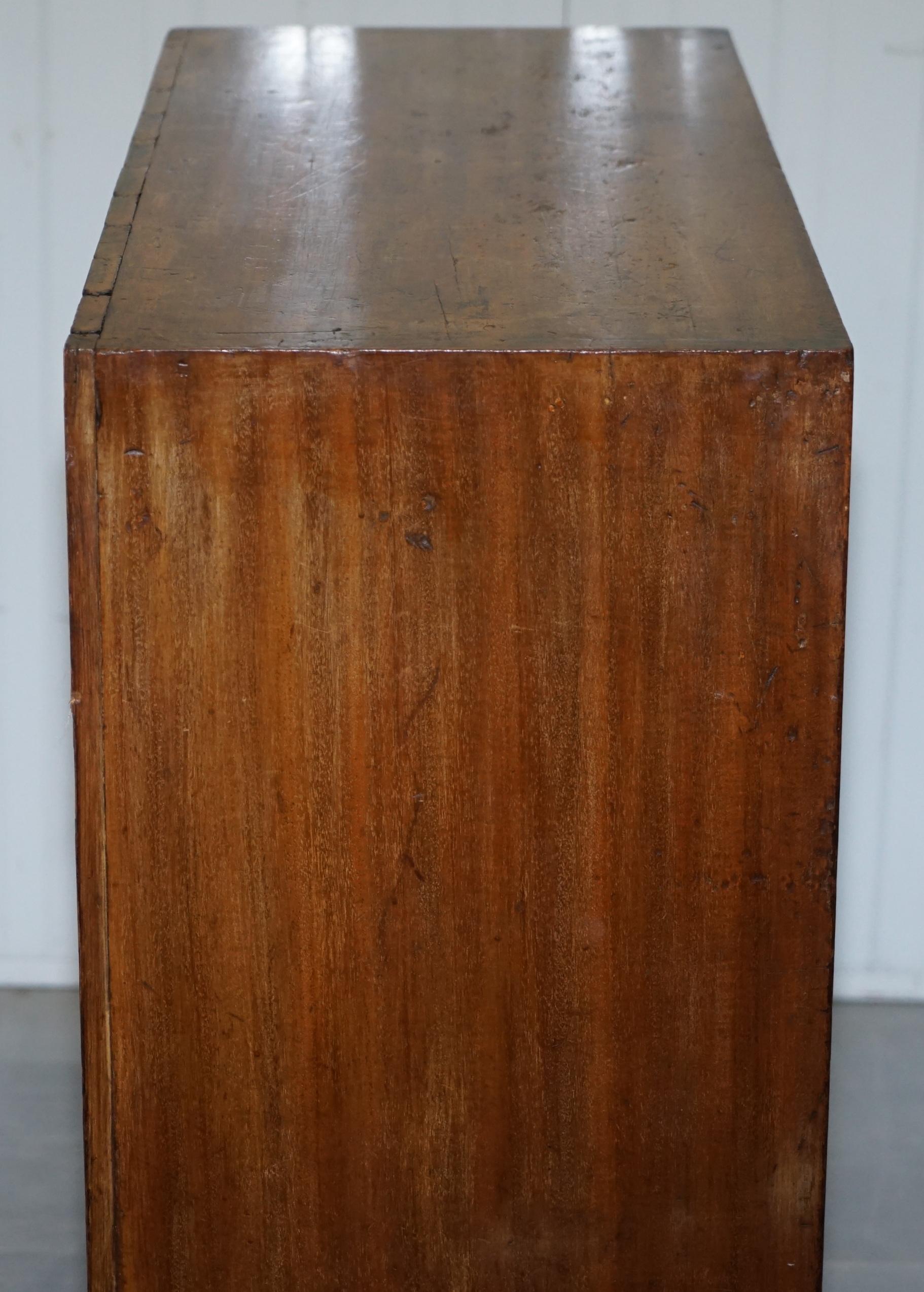 Hobbs & Co 19th Century Military Campaign Hardwood Sideboard Chest of Drawers 4