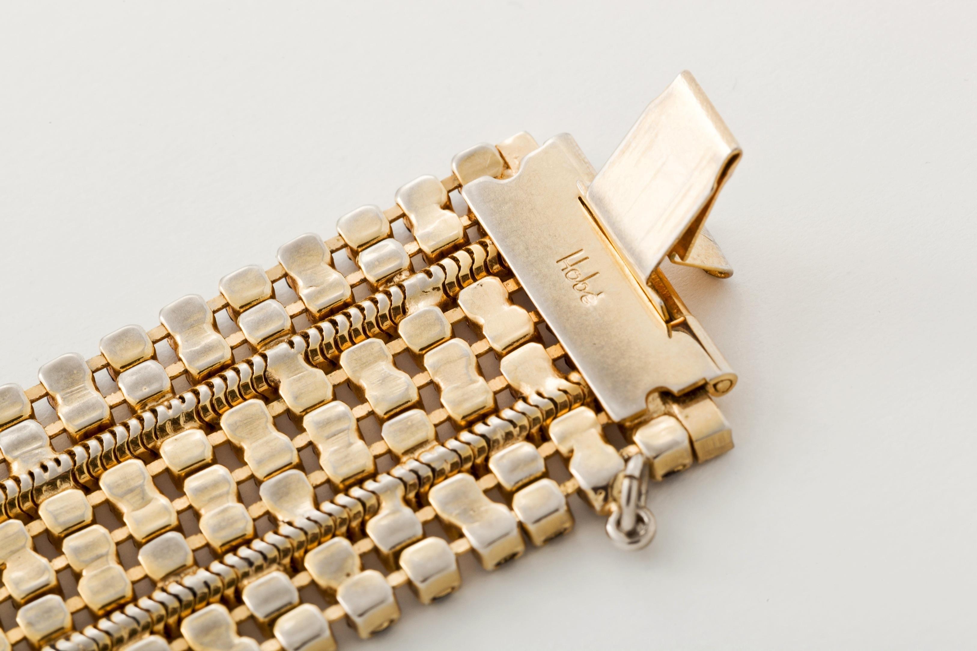Armband aus Würfelkristall und vergoldetem Metall  Damen im Angebot