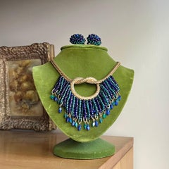 Hobe Peacock Fringe Set Necklace & Earrings