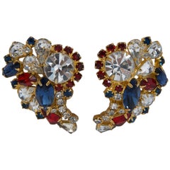 Vintage Hobé Rhinestone Earrings