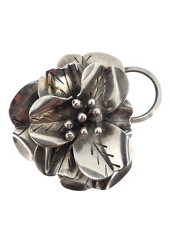 Hobe Sterling Silver Floral Brooch Pin #24637
