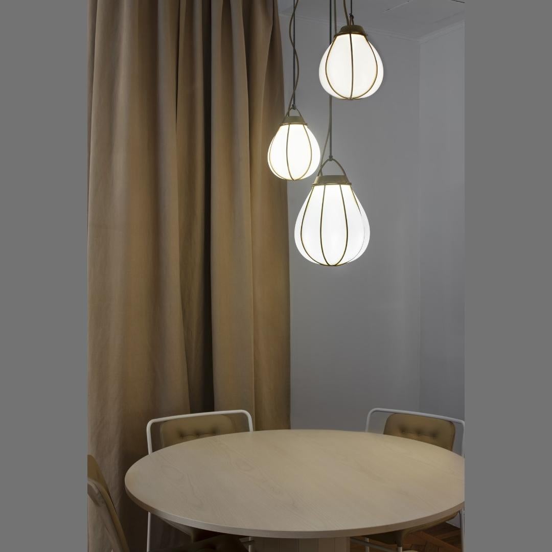 'Hobo' Glass and Brass Pendant by Örsjö In New Condition For Sale In Glendale, CA