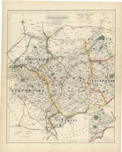 Hobson Fox Hunting Map of Leicestershire and Rutland, Quorn Hunt, circa 1870