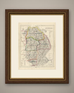 Hobson Fox Hunting Map of Lincolnshire, Lord Yarborough's Hunt, circa 1870