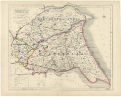Hobson Fox Hunting Map of Yorkshire East Riding, Holderness Hunt, circa 1870