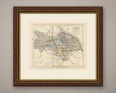 Hobson Fox Hunting Map of Yorkshire North Riding, Bedale Hunt, circa 1870