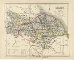 Hobson Fox Hunting Map of Yorkshire North Riding, Bedale Hunt, circa 1870