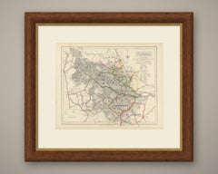 Hobson Fox Hunting Map of Yorkshire West Riding, Bramham Moor Hunt, circa 1870