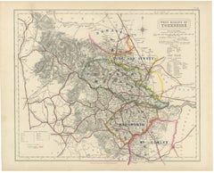 Hobson Fox Hunting Map of Yorkshire West Riding, Bramham Moor Hunt, circa 1870