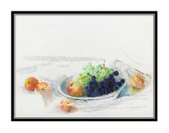 Hobson Pittman Original Pastel Painting Hand Signed Still Life Fruit Food Art