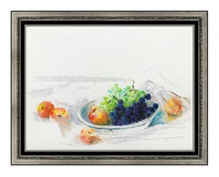 Hobson Pittman Original Pastel Painting Hand Signed Still Life Fruit Food Art