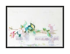 HOBSON PITTMAN Original Pastel Painting Signed Floral Still Life Framed Art oil