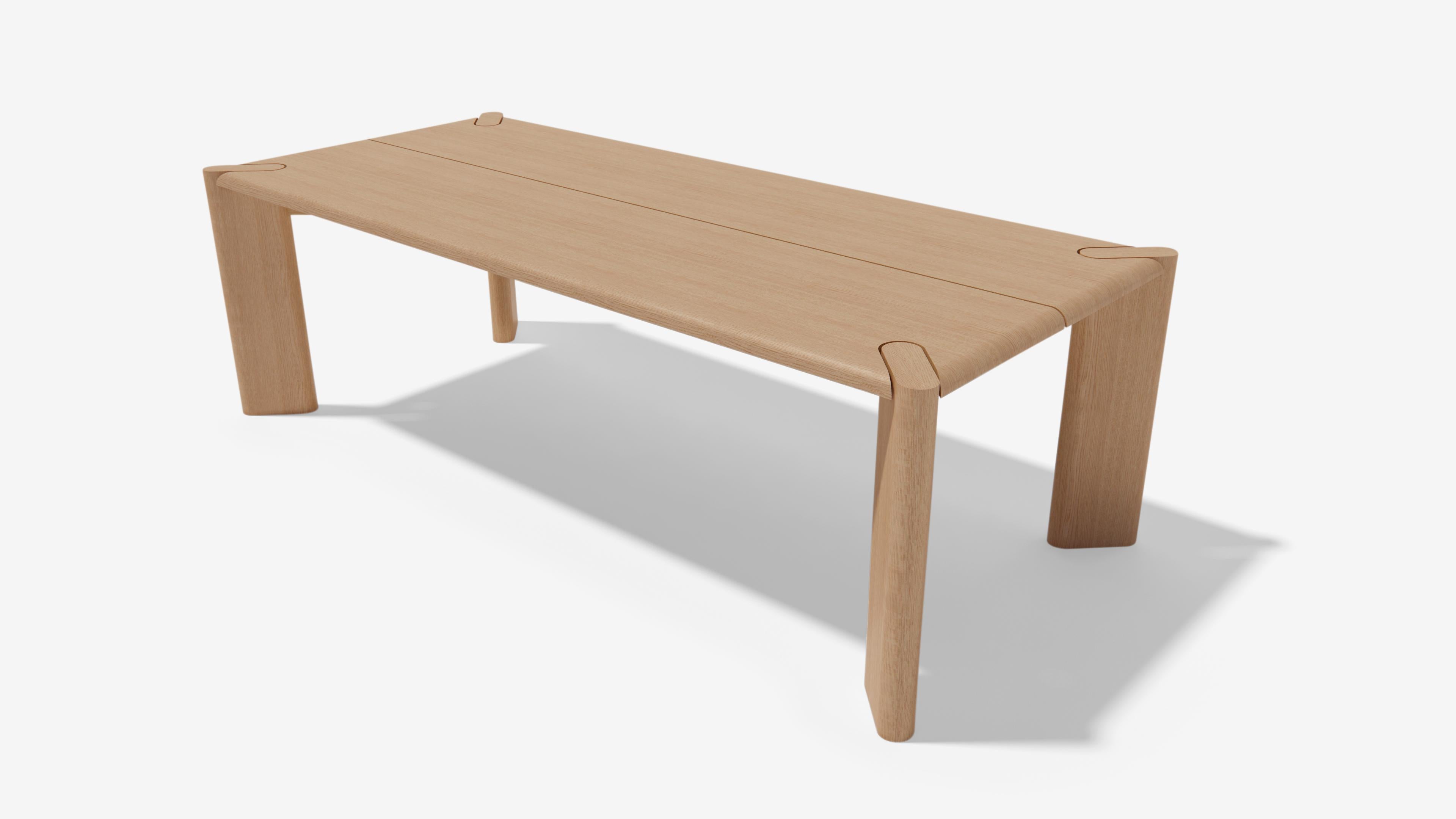 La table de salle à manger Hoc est une table audacieuse et distinguée qui est un bel exemple de symétrie et d'équilibre. Avec ses arêtes radiales raffinées et ses grands pieds sculpturaux, cette forme donnera une belle impression de rassemblement