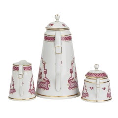 Höchst Classic Porcelain Pink Design Coffee Set 20th Century