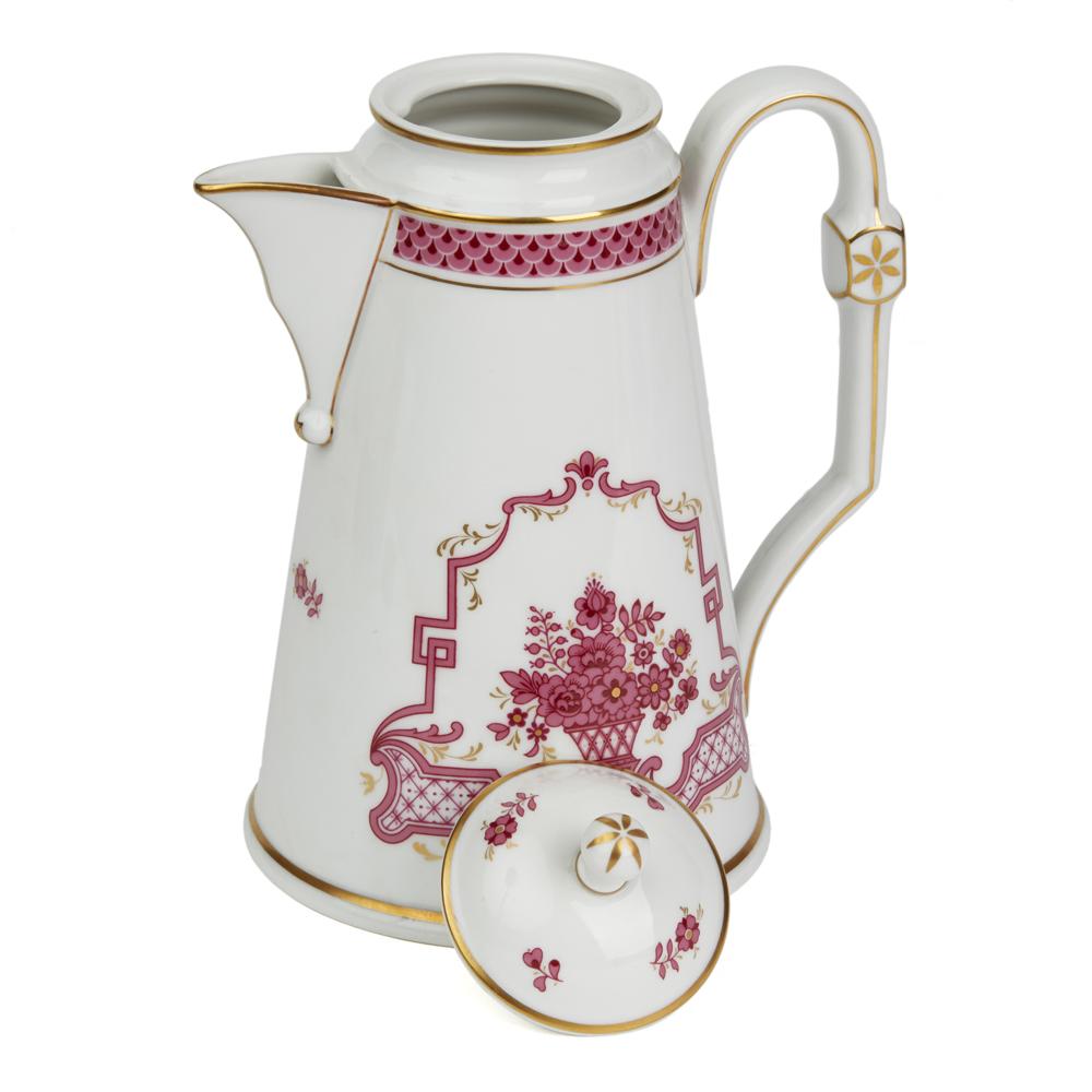 Höchst Classic Porcelain Pink Design Coffee Set 20th Century In Good Condition For Sale In Bishop's Stortford, Hertfordshire