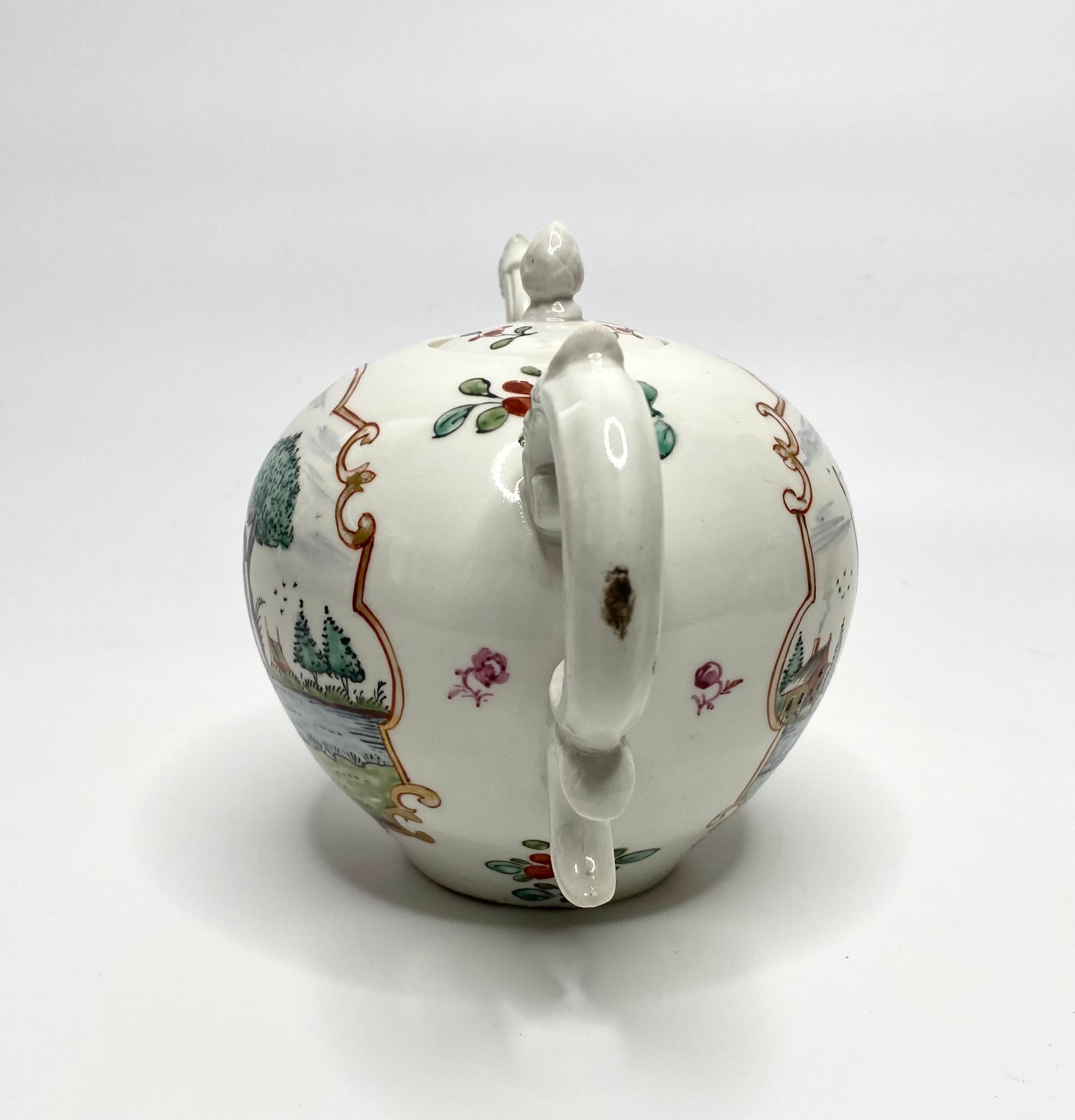 Théière et couvercle en porcelaine Hochst, vers 1755. en vente 4