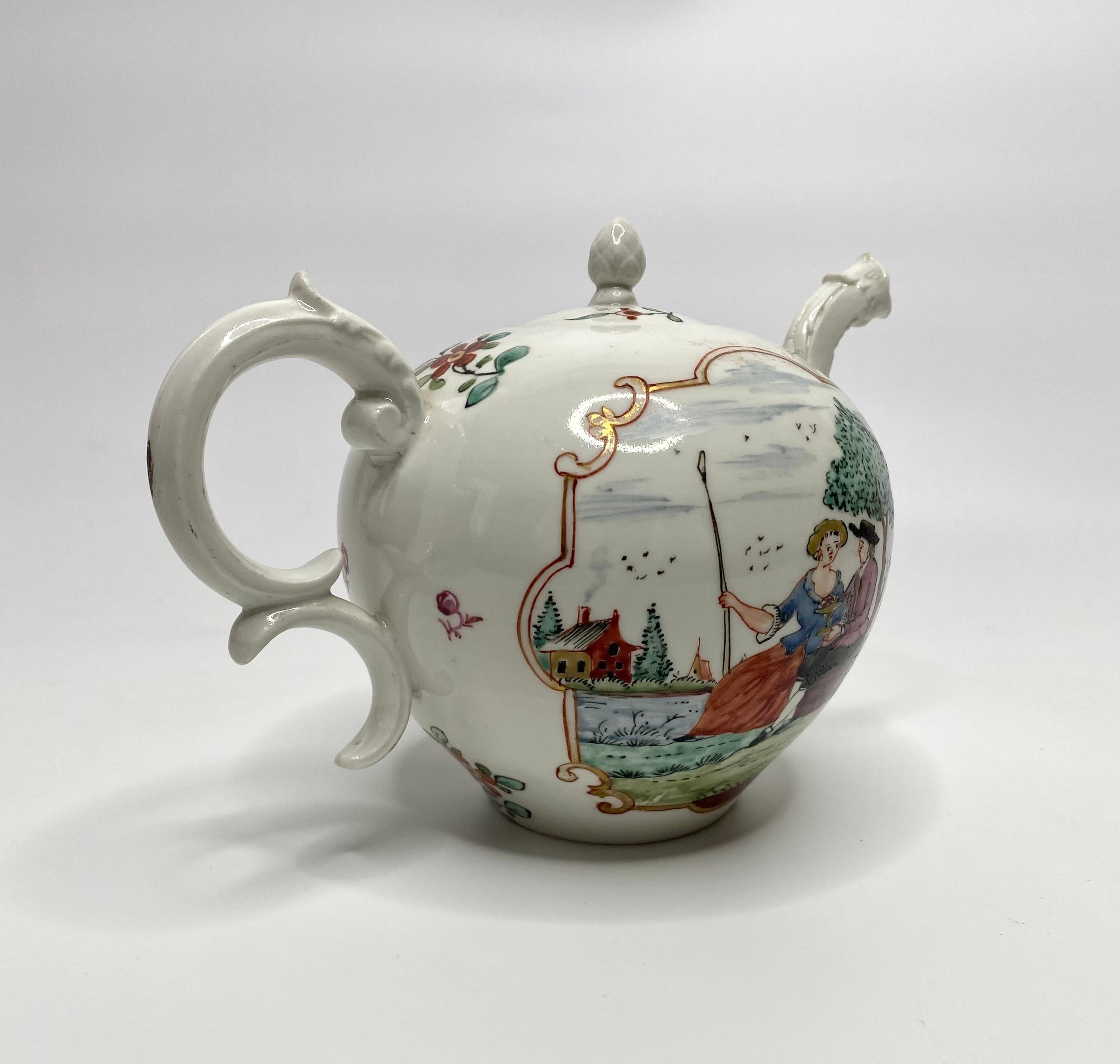Hochst porcelain teapot & cover, c. 1755. For Sale 2