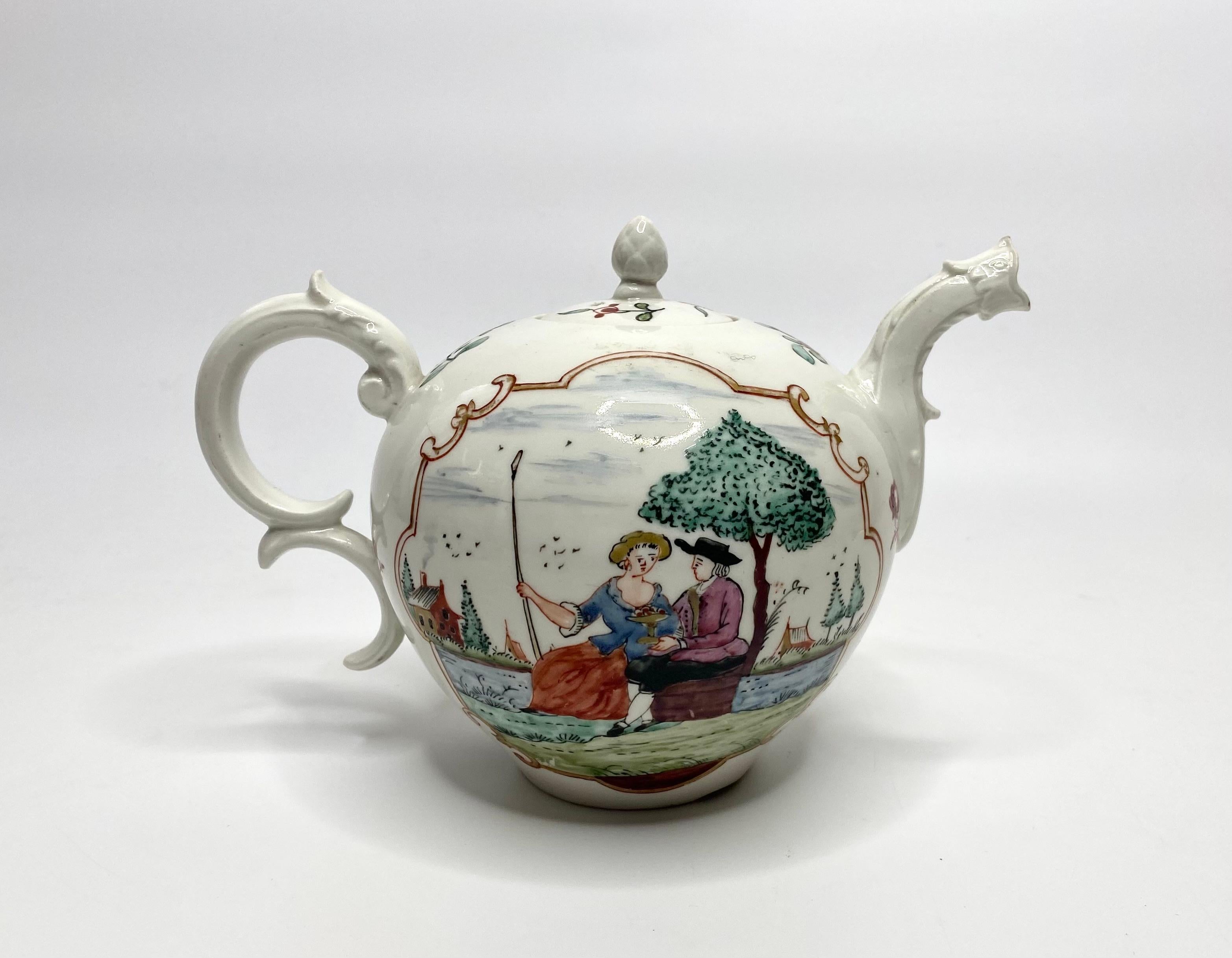 Georgien Théière et couvercle en porcelaine Hochst, vers 1755. en vente