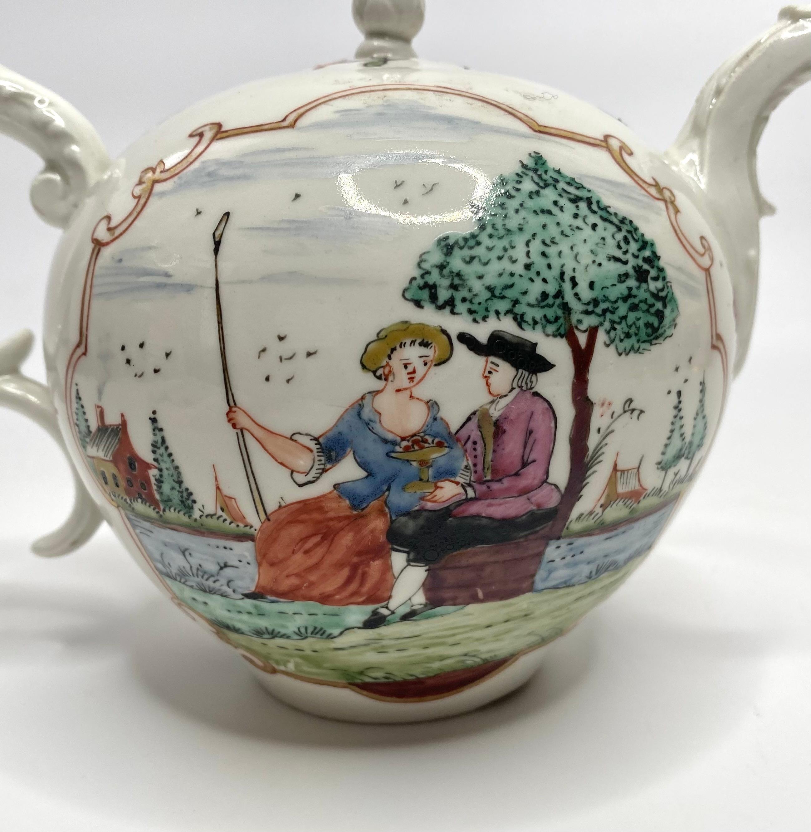 German Hochst porcelain teapot & cover, c. 1755. For Sale