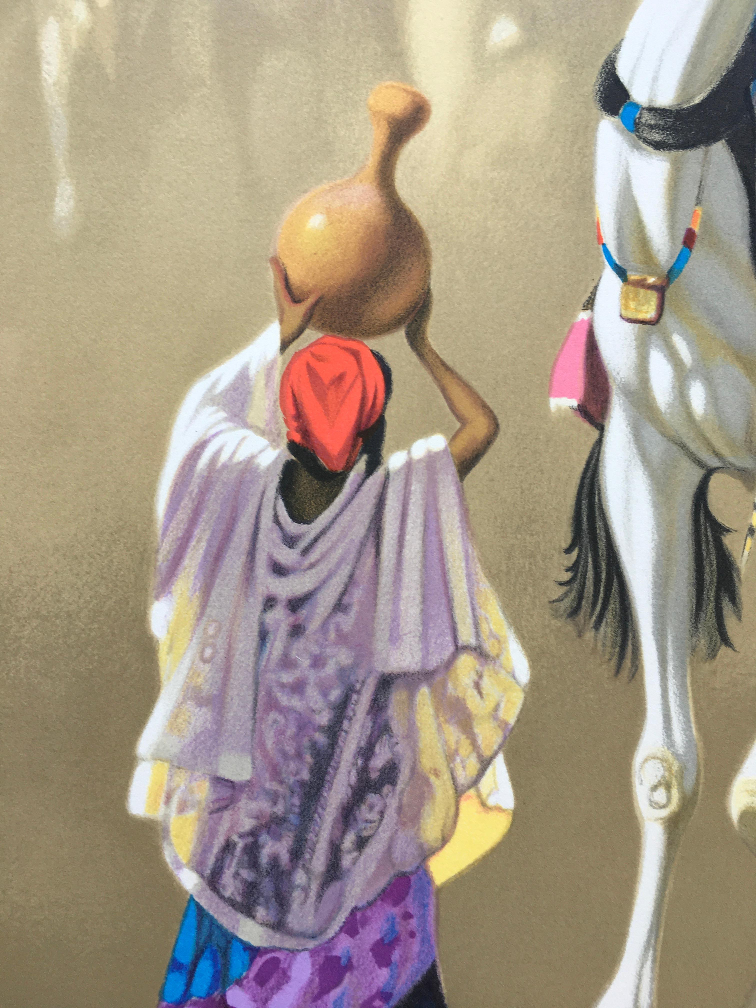 Offrandes, Lithograph, Limited Edition Numbered and Signed by the Artist - Print by Hocine Ziani