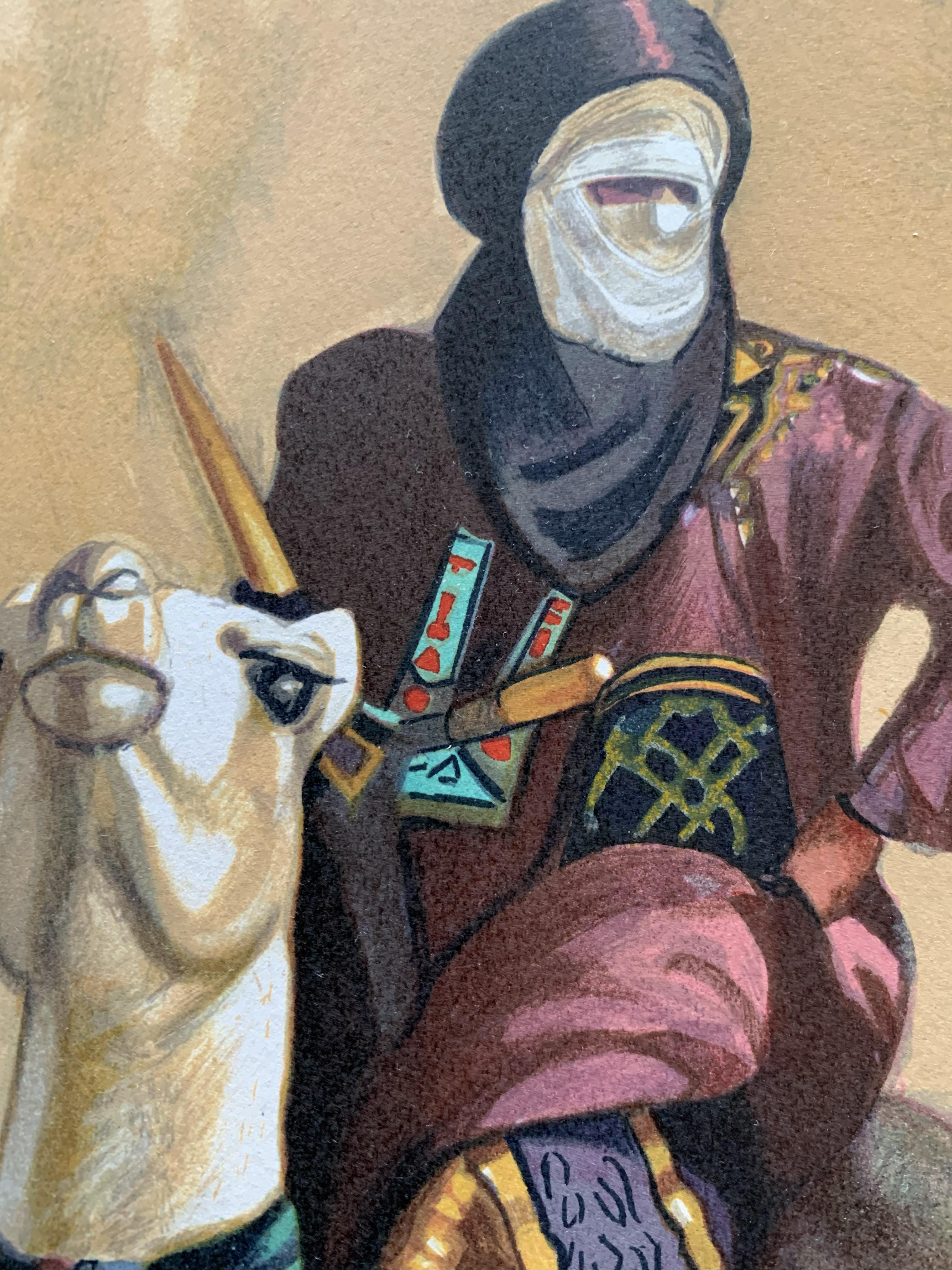 Selle et Théière, Lithography, Limited Edition Numbered and Signed by the Artist - Beige Figurative Print by Hocine Ziani