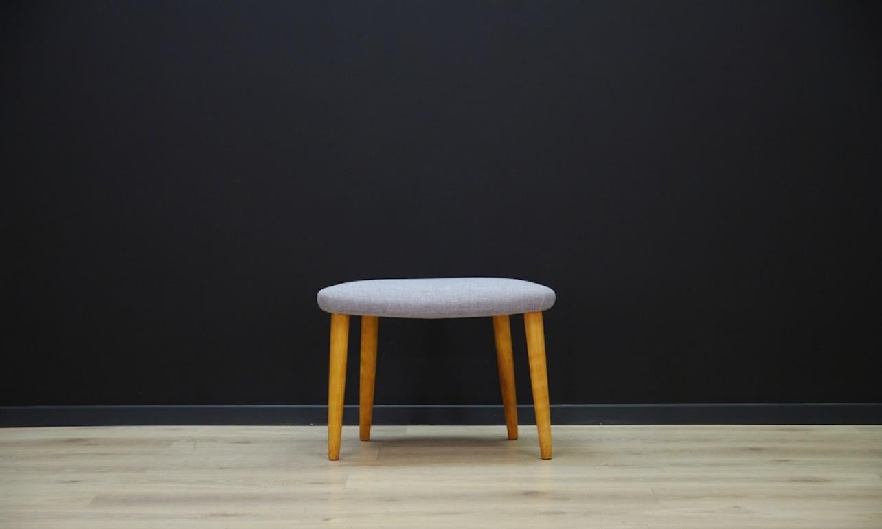 Effective and useful seat from the 1960s. The structure is made of ashwood, new upholstery (color-gray). Preserved in good condition (minor scratches), directly for use.

Dimensions: Height 46 cm, width 61.5 cm, depth 44 cm.
