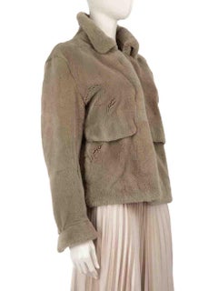 Hockley Grey Nutria Fur Pocket Detail Jacket Size L