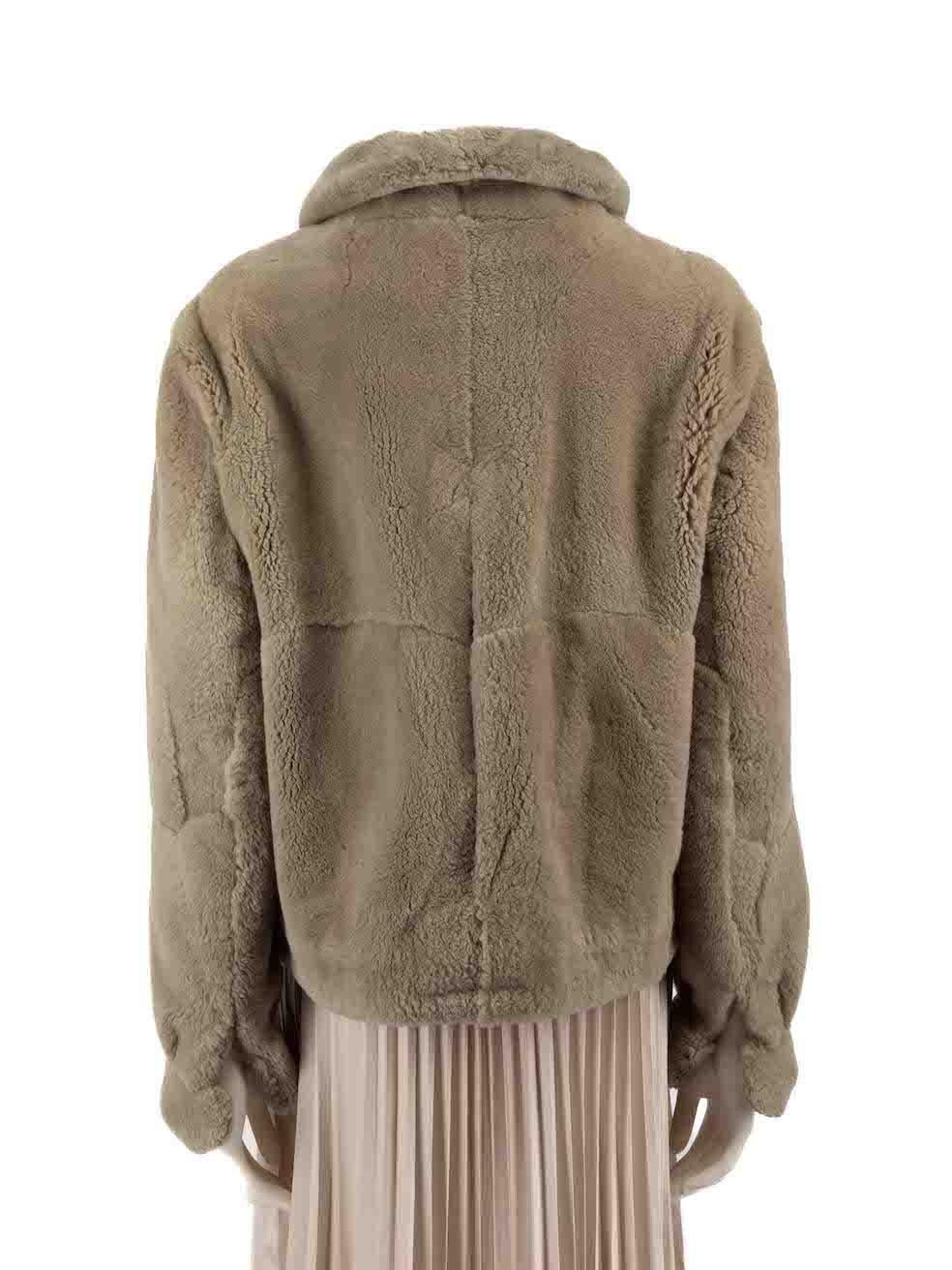 Hockley Grau Nutria Pelz Tasche Detail Jacke Größe L (Braun)