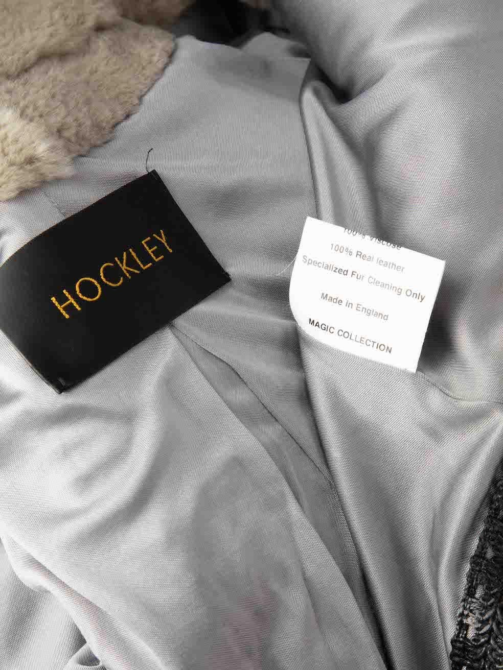 Hockley Grau Nutria Pelz Tasche Detail Jacke Größe L Damen