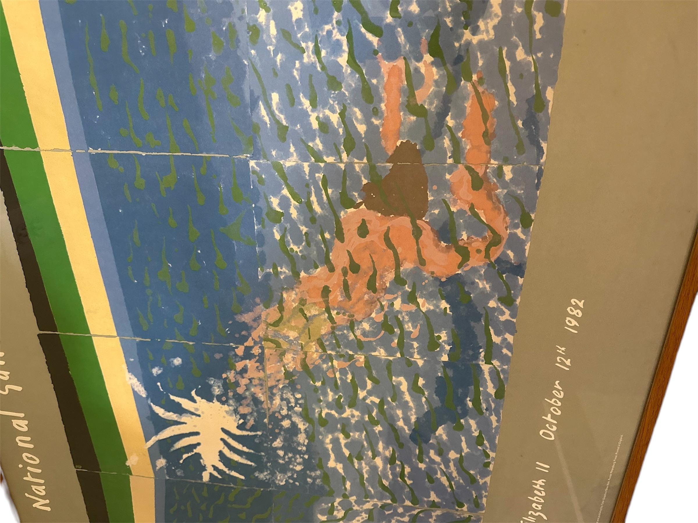 David Hockney, Un buceador de piscinas de papel Litografía Posmoderno en venta