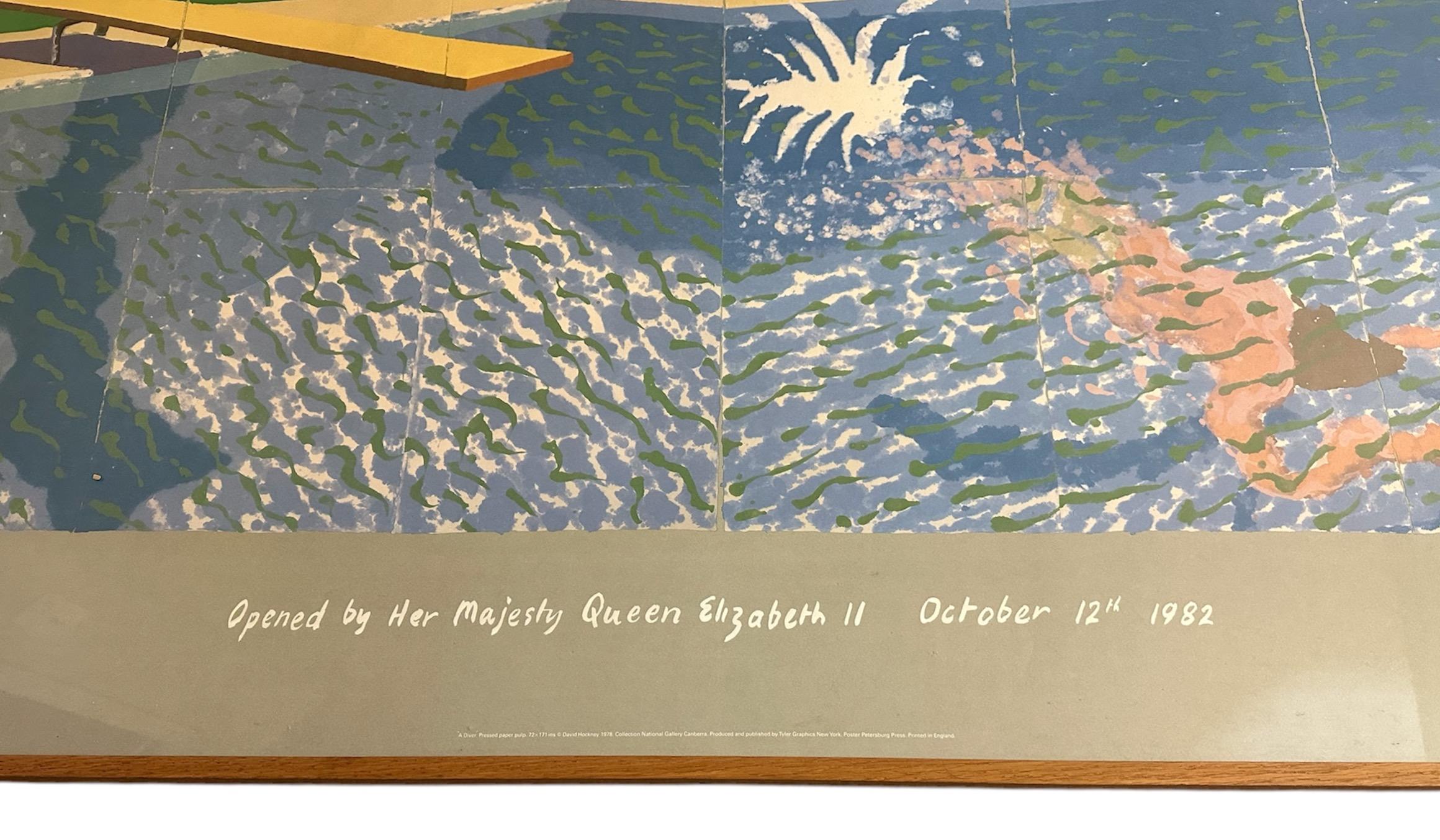 David Hockney, Un buceador de piscinas de papel Litografía Europeo en venta