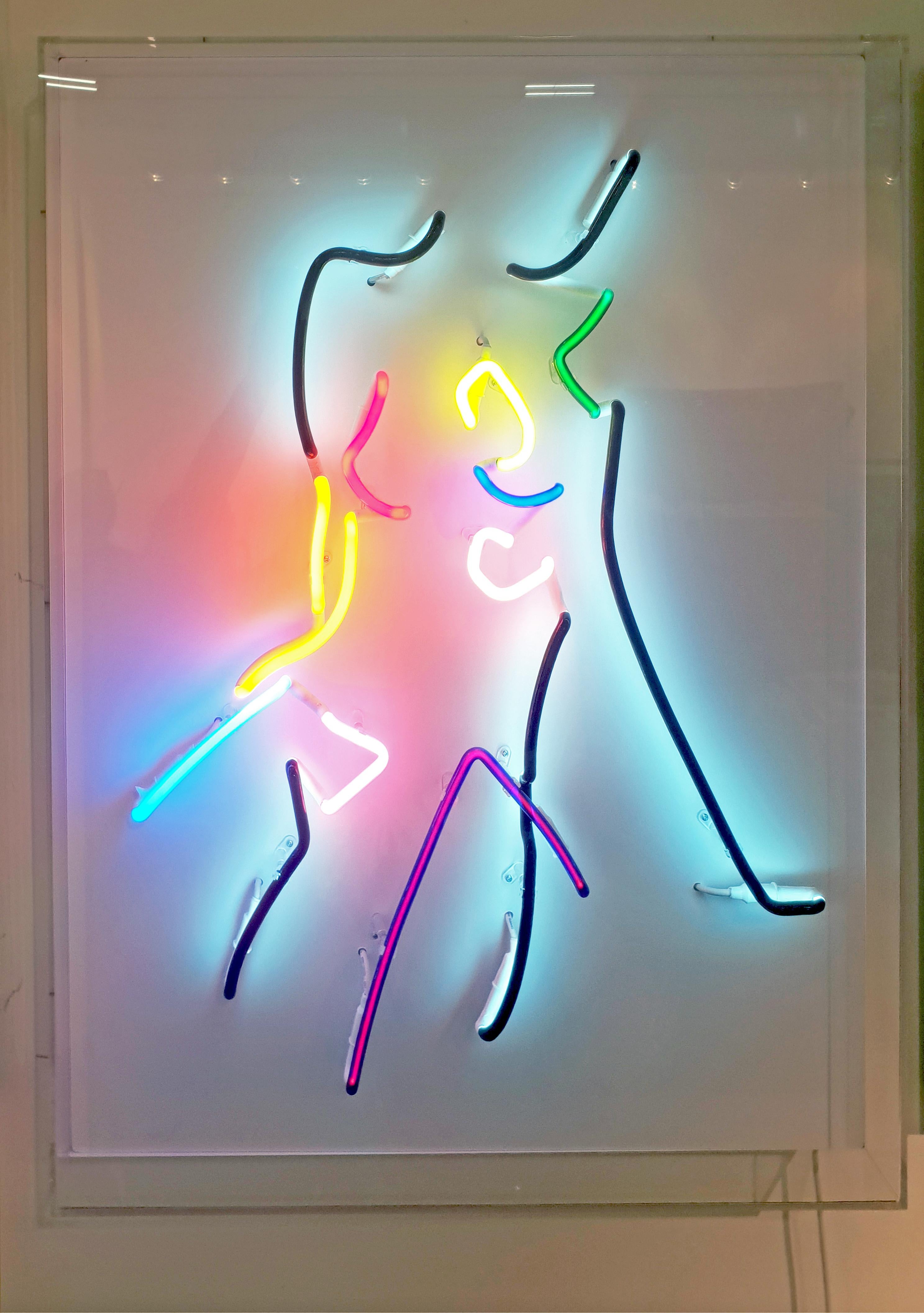 Neon After Modigliani - Abstract colorful Neon artwork by Hock Tee Tan 5