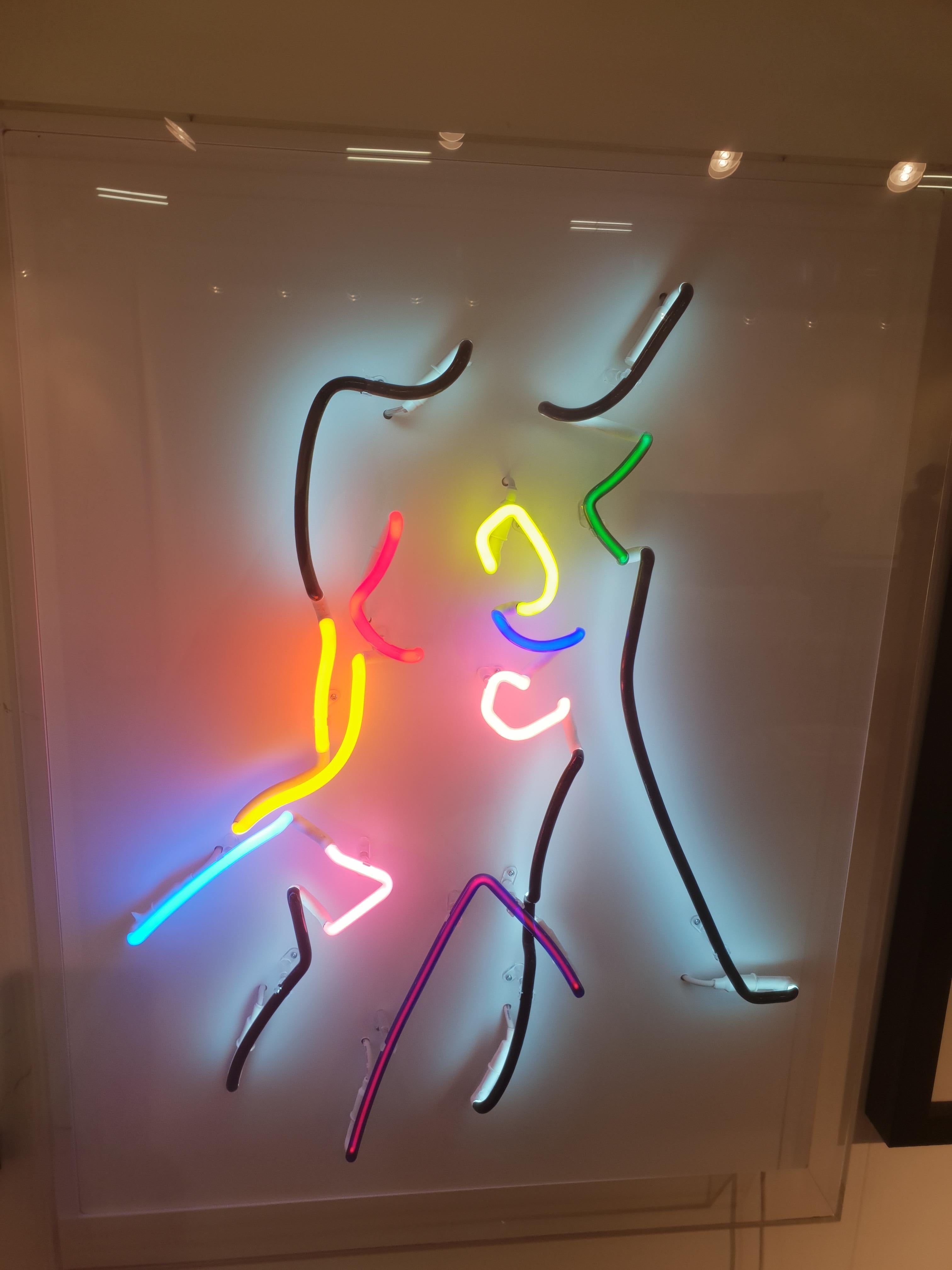 Neon After Modigliani - Abstract colorful Neon artwork by Hock Tee Tan 6