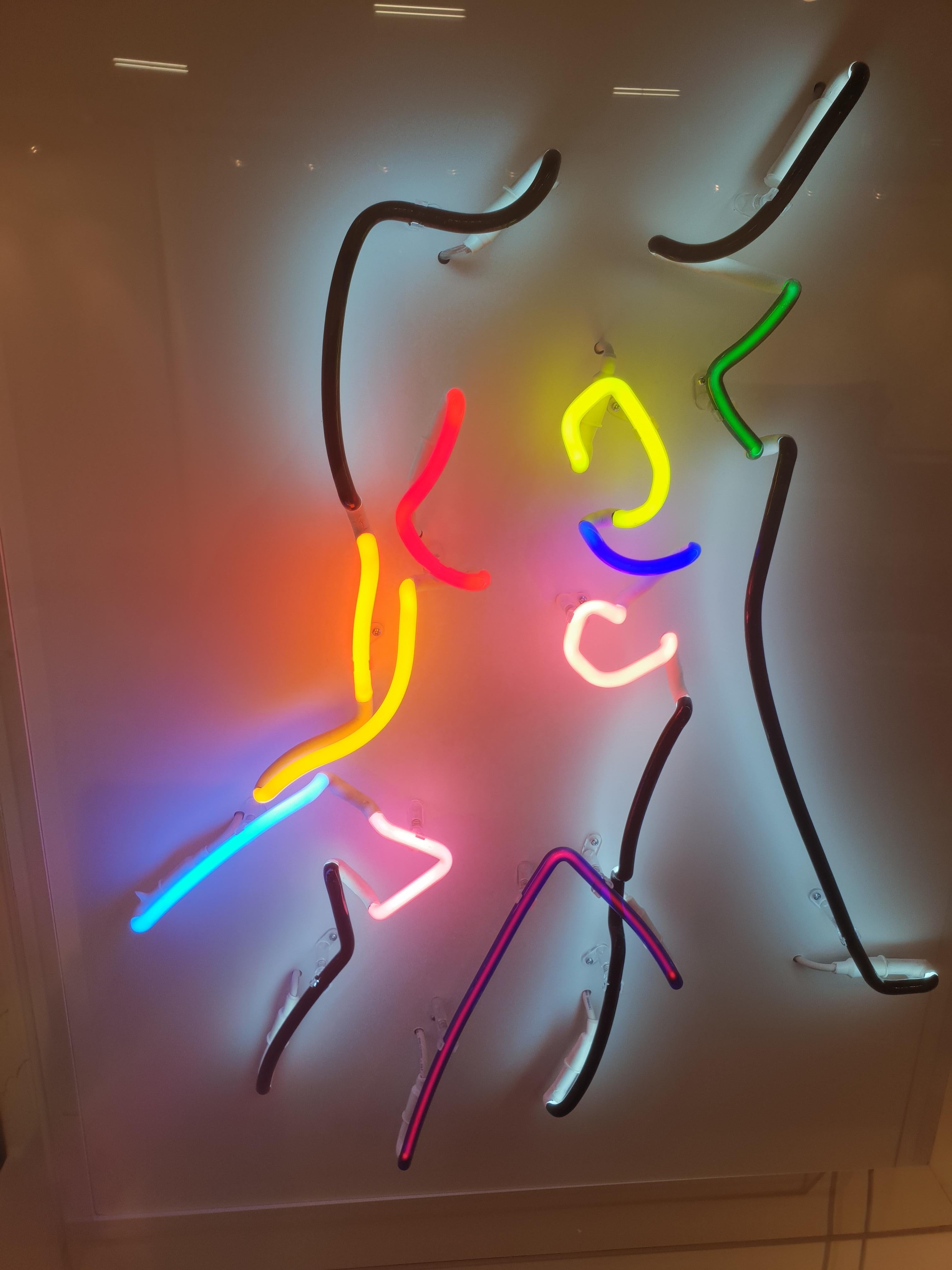 Neon After Modigliani - Abstract colorful Neon artwork by Hock Tee Tan 7