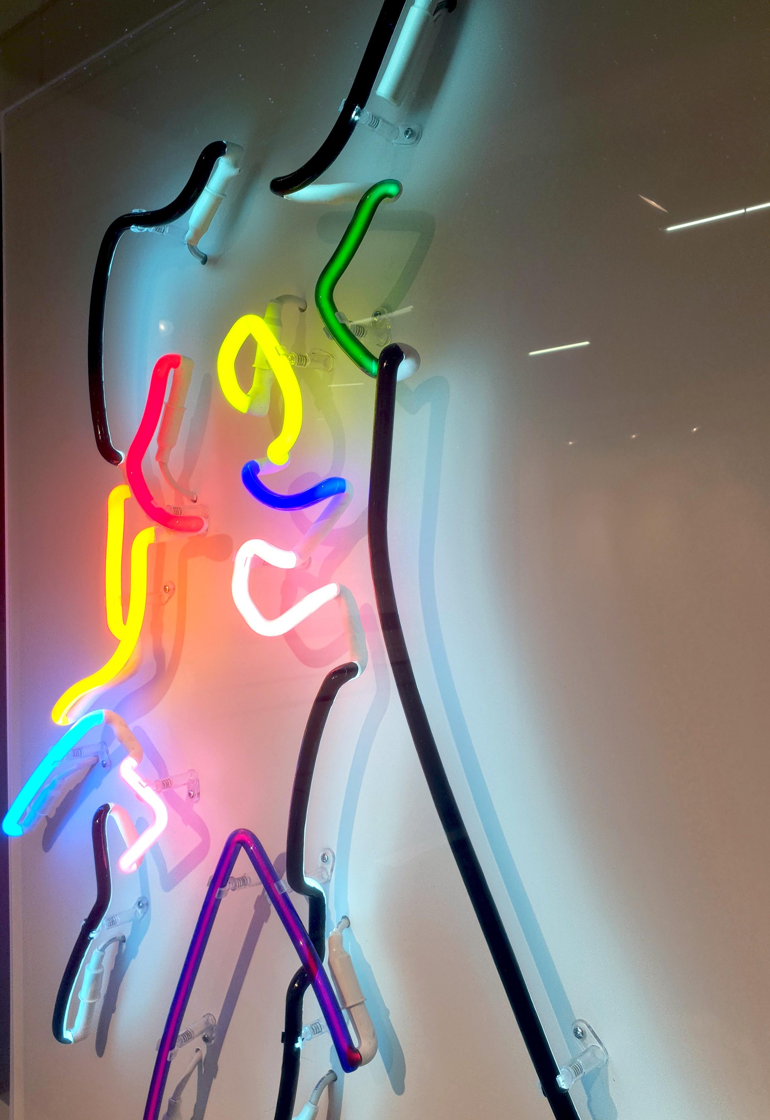 Neon After Modigliani - Abstract colorful Neon artwork by Hock Tee Tan 3